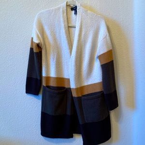 Color Blocked Long Cardigan